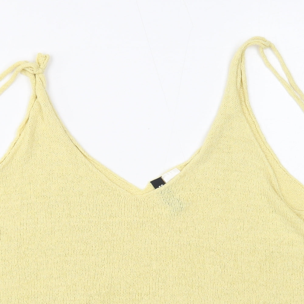 Womens UK Size M Divided Yellow Camisole Tank