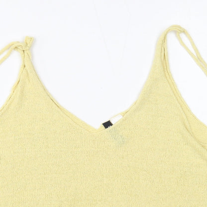 Womens UK Size M Divided Yellow Camisole Tank