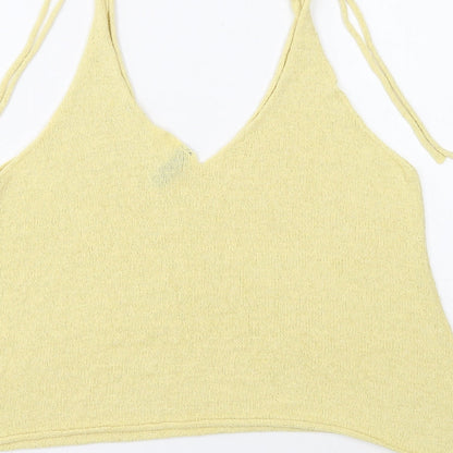 Womens UK Size M Divided Yellow Camisole Tank