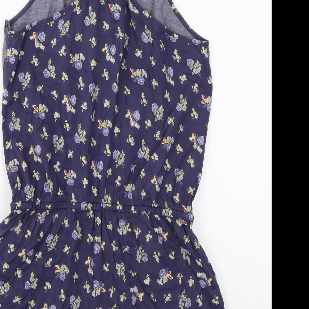 Chelsea Girl Womens Blue Cotton Playsuit One-Piece Size 10 Button