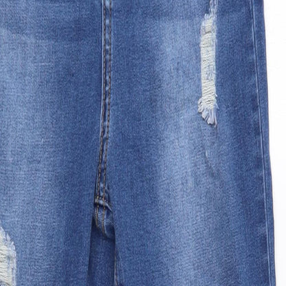 SheIn Womens Blue Cotton Skinny Jeans Size S Regular Button