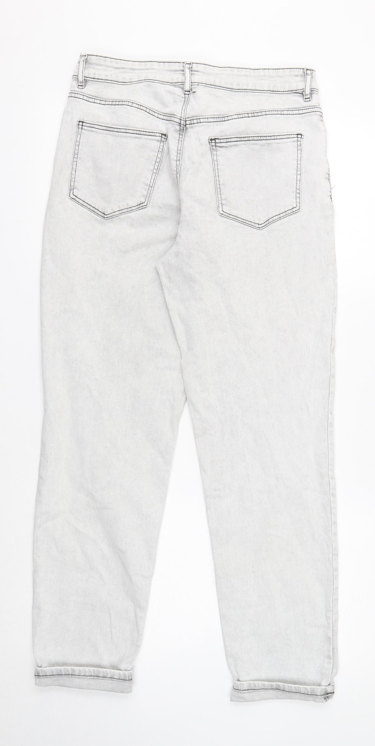 TU Womens Grey Cotton Skinny Jeans Size 10 Regular Button