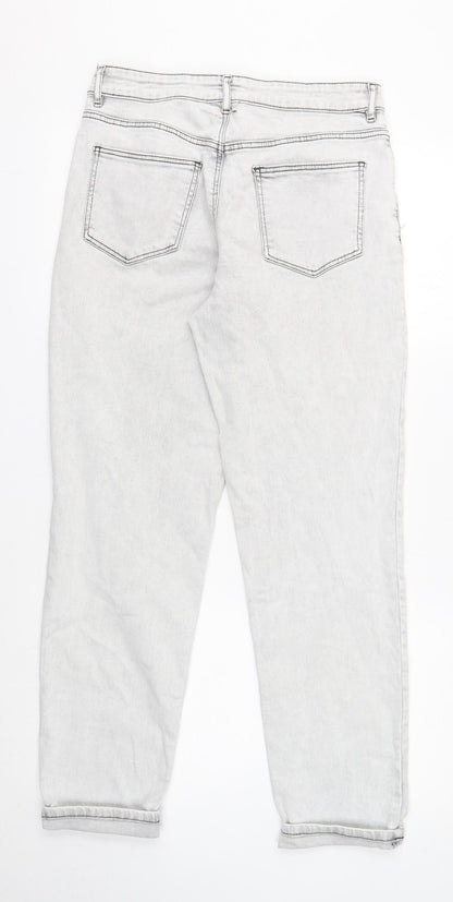 TU Womens Grey Cotton Skinny Jeans Size 10 Regular Button