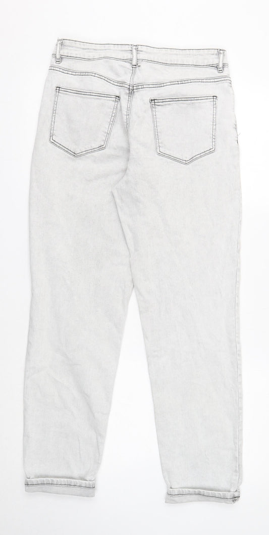 TU Womens Grey Cotton Skinny Jeans Size 10 Regular Button