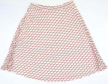 Marks and Spencer Womens Pink Geometric Polyester A-Line Skirt Size 22