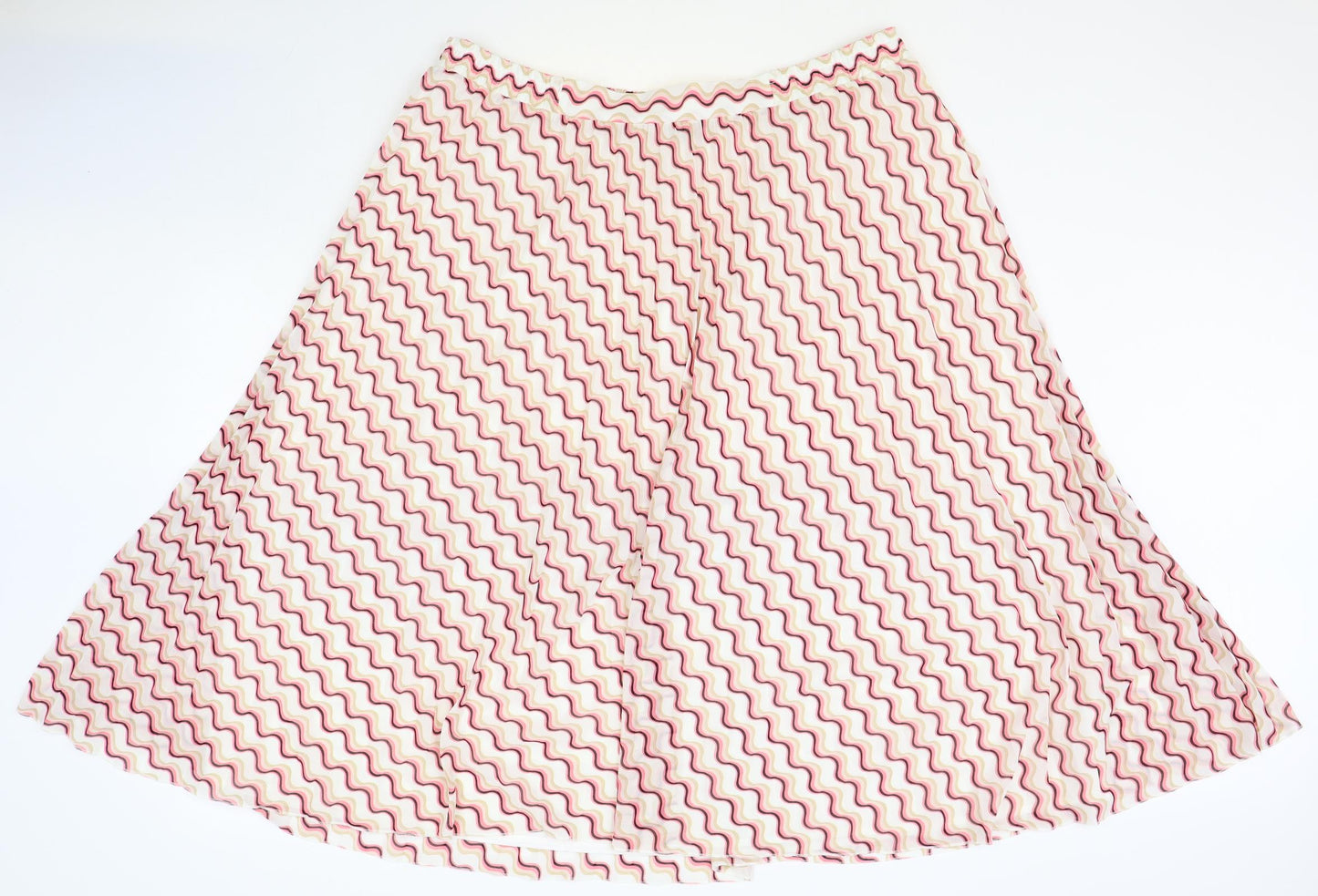 Marks and Spencer Womens Pink Geometric Polyester A-Line Skirt Size 22