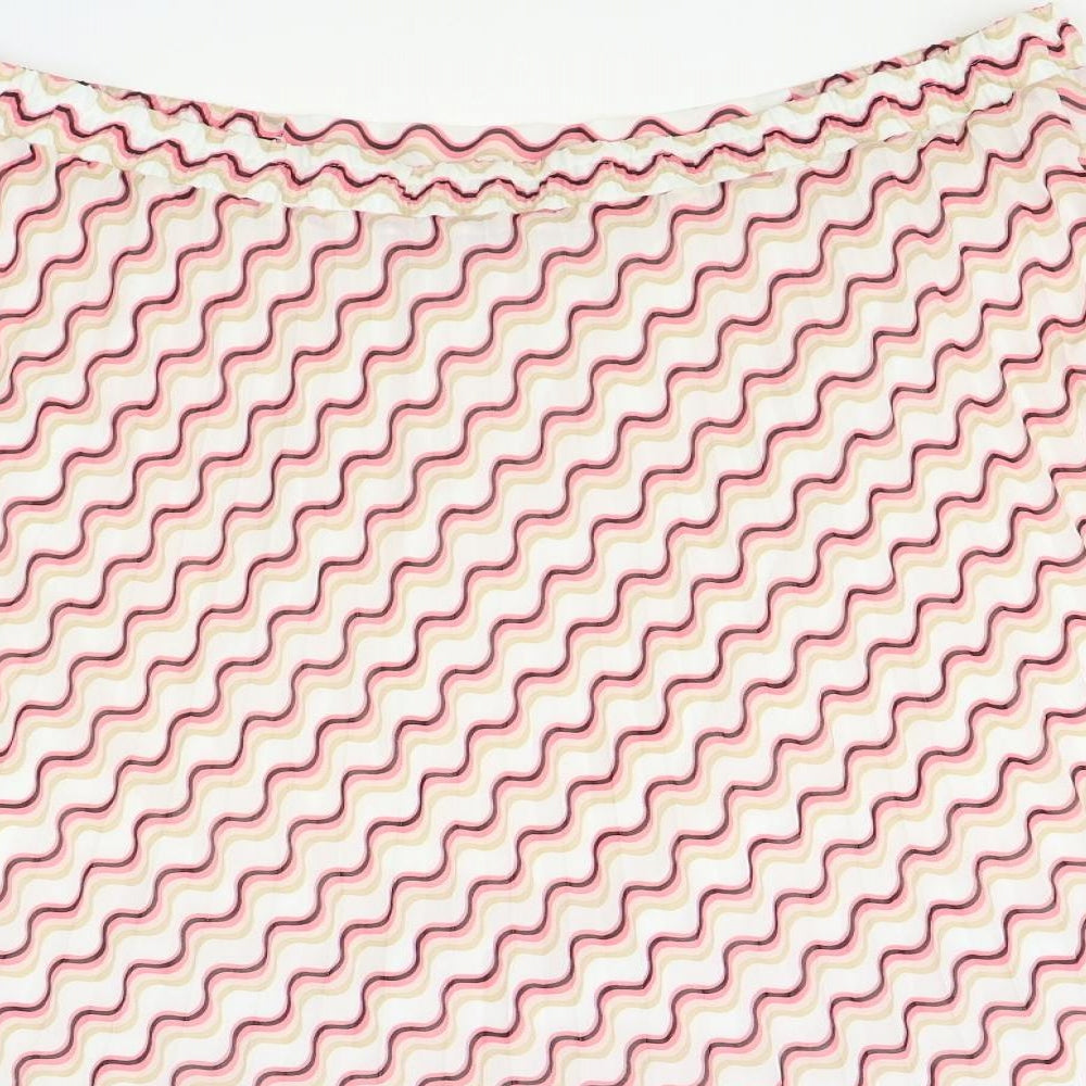 Marks and Spencer Womens Pink Geometric Polyester A-Line Skirt Size 22