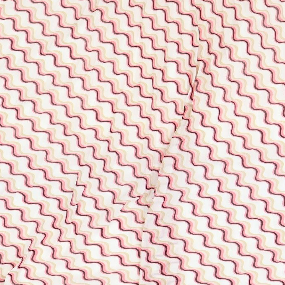 Marks and Spencer Womens Pink Geometric Polyester A-Line Skirt Size 22