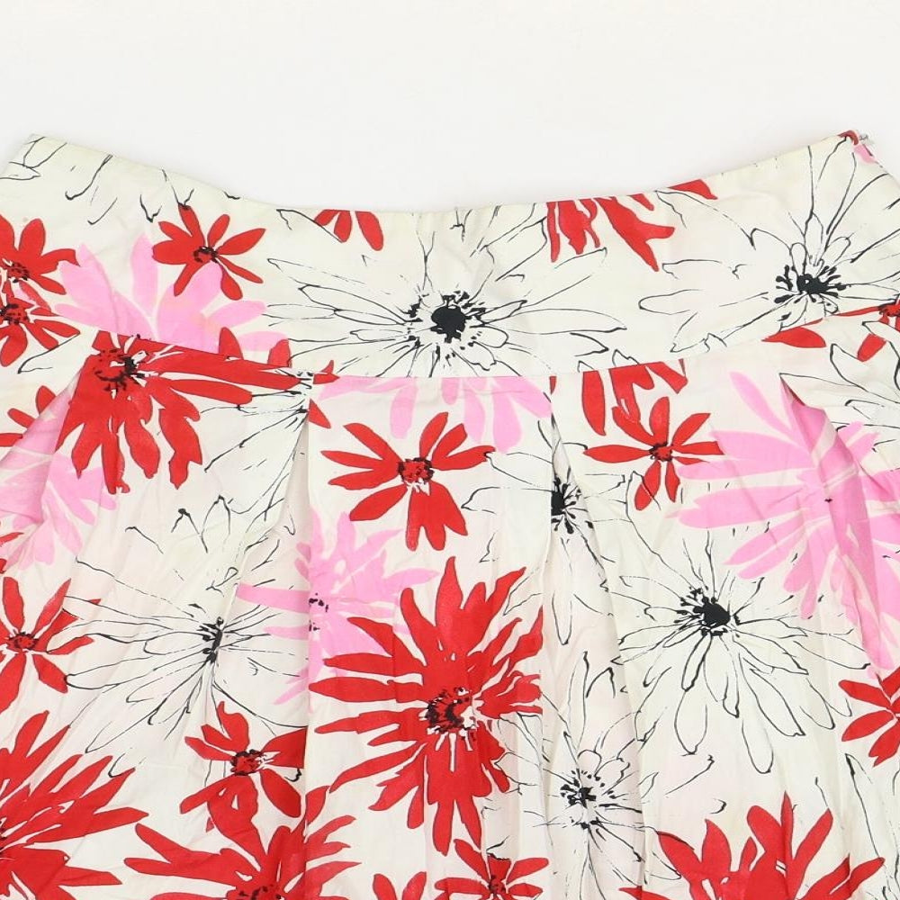 Equation Womens Multicoloured Floral Cotton A-Line Skirt Size 10 Zip