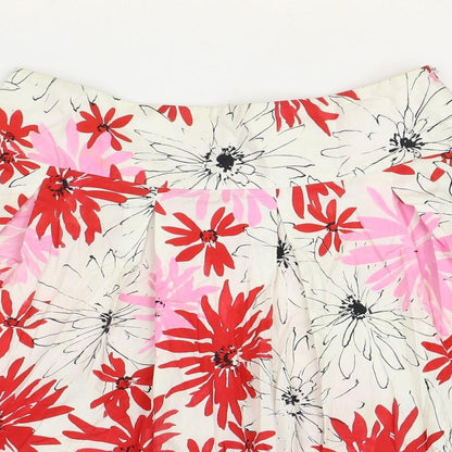 Equation Womens Multicoloured Floral Cotton A-Line Skirt Size 10 Zip