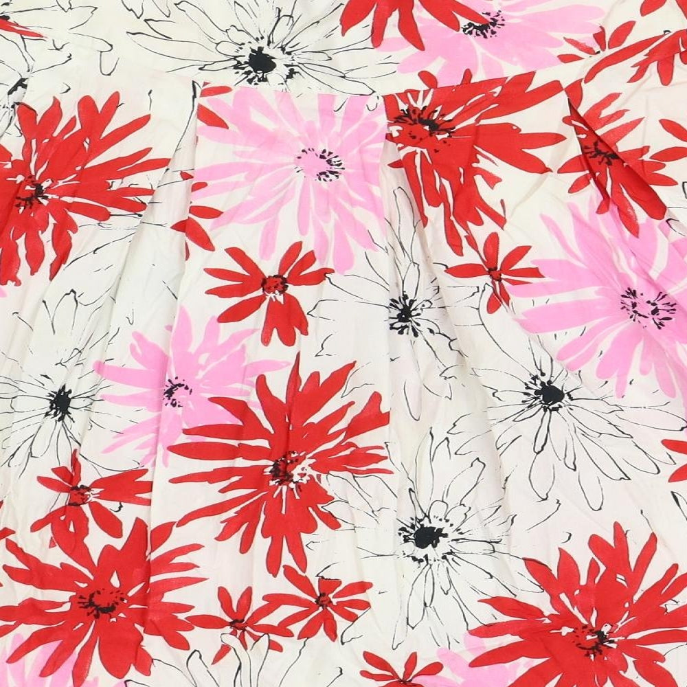 Equation Womens Multicoloured Floral Cotton A-Line Skirt Size 10 Zip