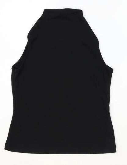 Dorthey Perkins Womens Black Polyester Basic Blouse Size 12 Mock Neck