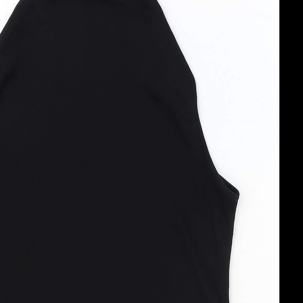 Dorthey Perkins Womens Black Polyester Basic Blouse Size 12 Mock Neck