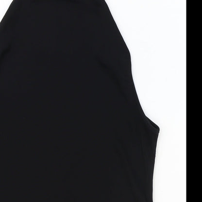 Dorthey Perkins Womens Black Polyester Basic Blouse Size 12 Mock Neck