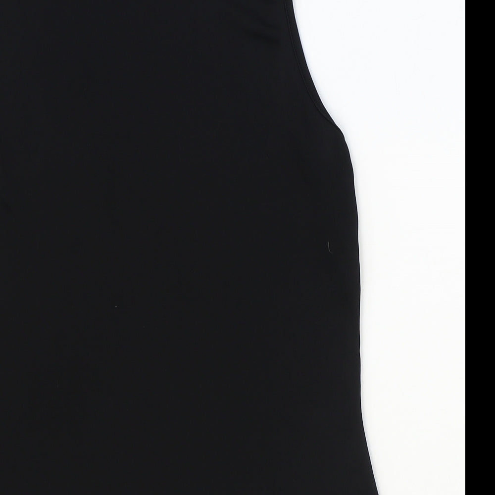 Dorthey Perkins Womens Black Polyester Basic Blouse Size 12 Mock Neck