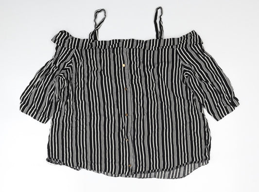 Womens UK Size 6 Selected Black Basic Blouse