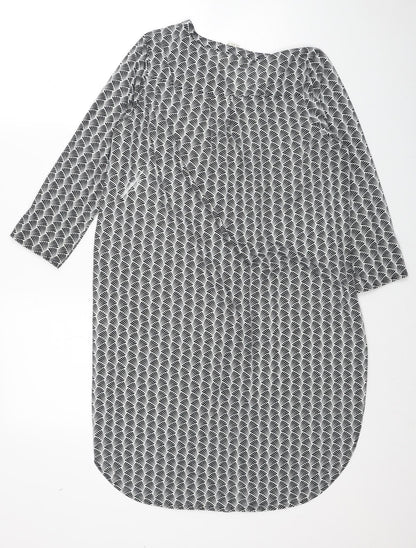 Womens UK Size S H&M Black Basic Button-Up