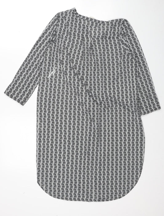 Womens UK Size S H&M Black Basic Button-Up