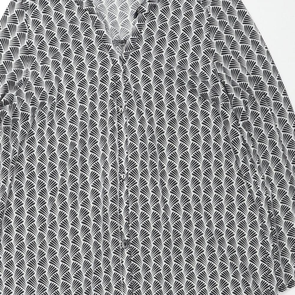 Womens UK Size S H&M Black Basic Button-Up