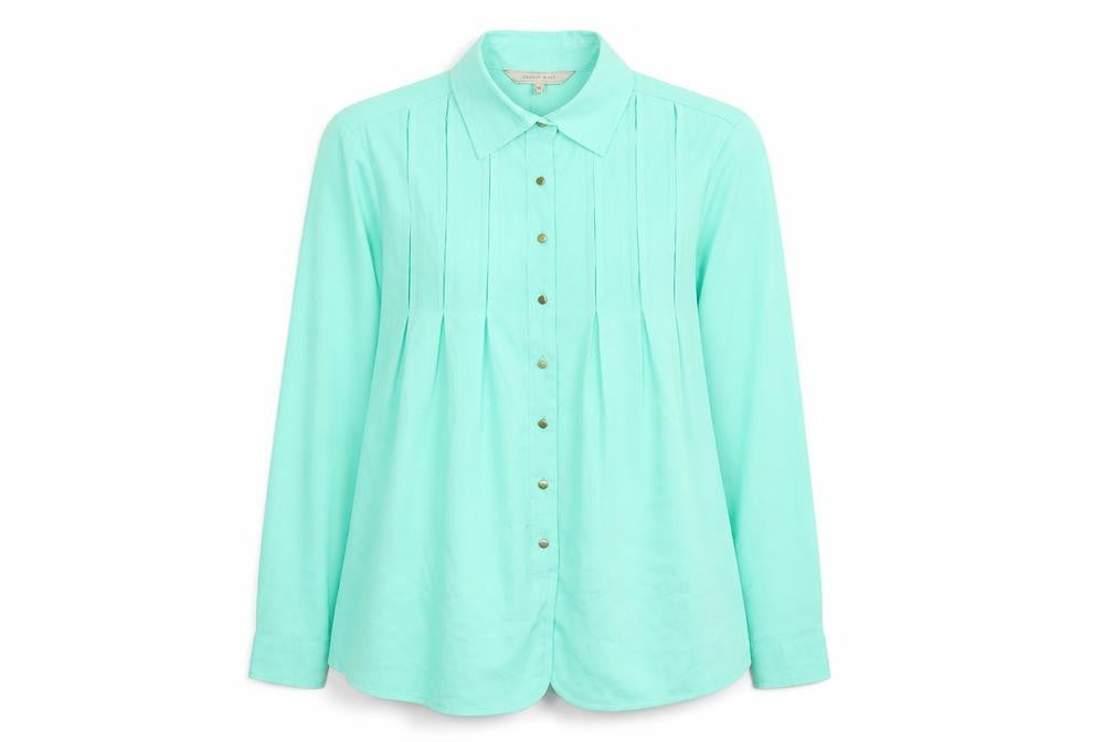 Womens UK Size 10 Yessica Green Basic Button-Up