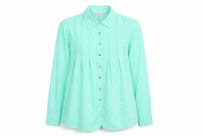 Womens UK Size 10 Yessica Green Basic Button-Up