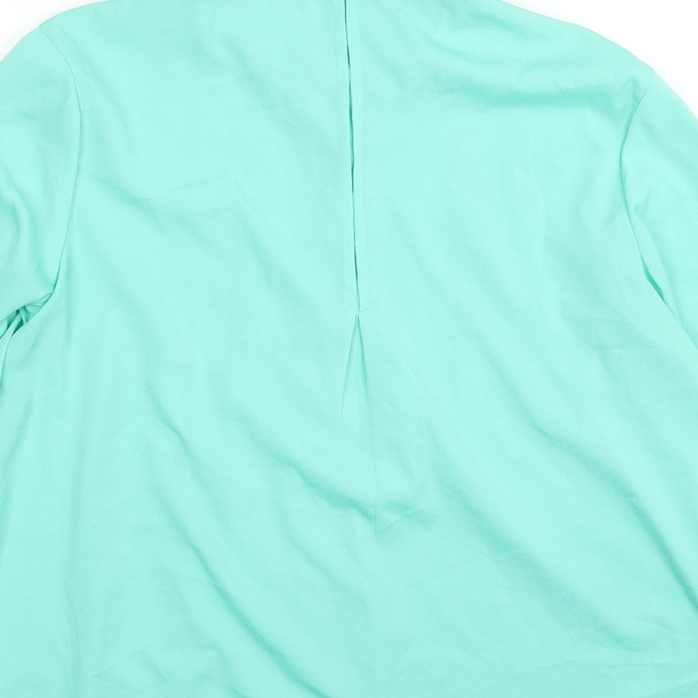 Womens UK Size 10 Yessica Green Basic Button-Up
