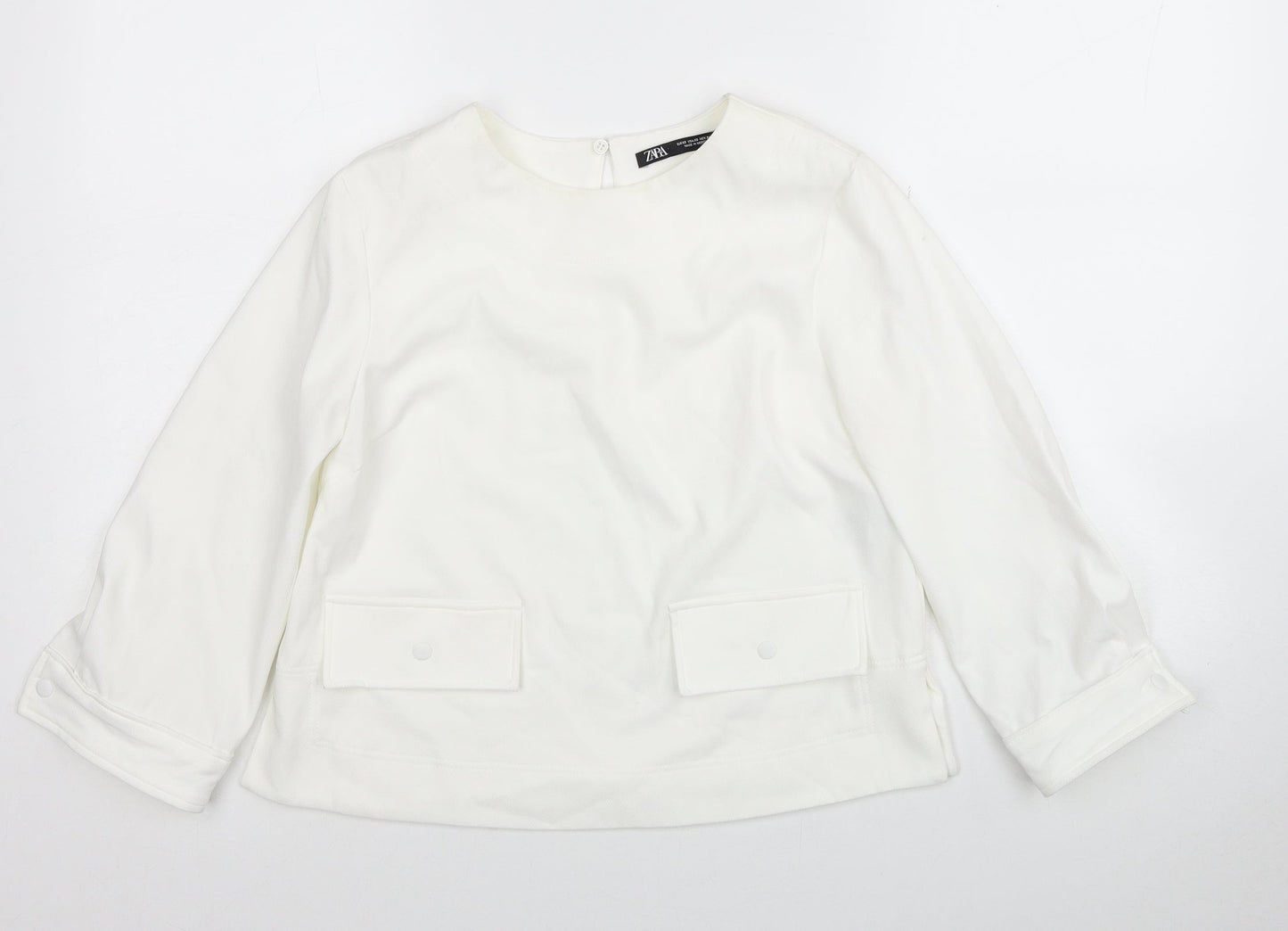 Womens UK Size XS Zara White Basic Blouse