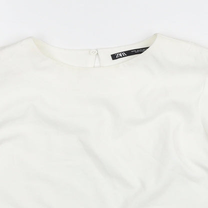 Womens UK Size XS Zara White Basic Blouse