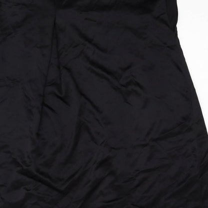 Zara Womens Black Viscose Shift Size M Round Neck Zip
