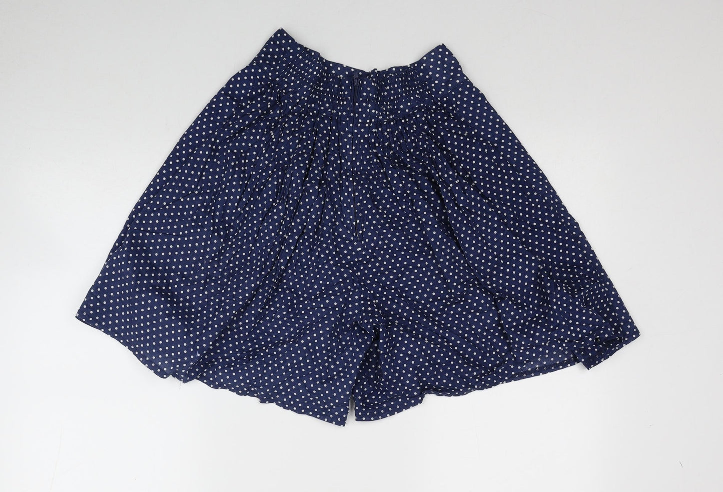 POP Womens Blue Polka Dot Cotton Culotte Shorts Size 26 in Regular Zip