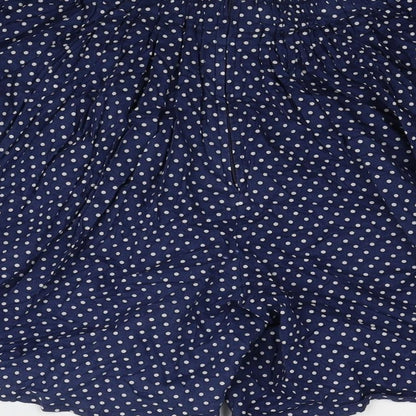 POP Womens Blue Polka Dot Cotton Culotte Shorts Size 26 in Regular Zip