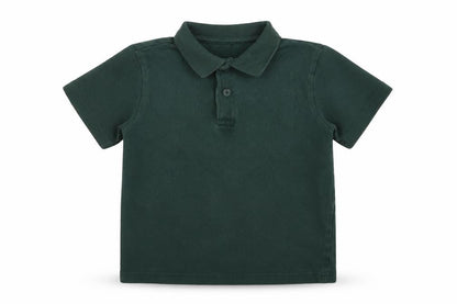 TU Boys Green Cotton Basic Polo Size 5 Years Round Neck Pullover