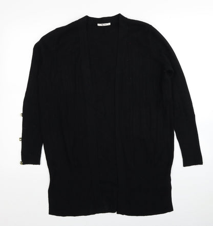 TU Womens Black V-Neck Viscose Cardigan Jumper Size 10
