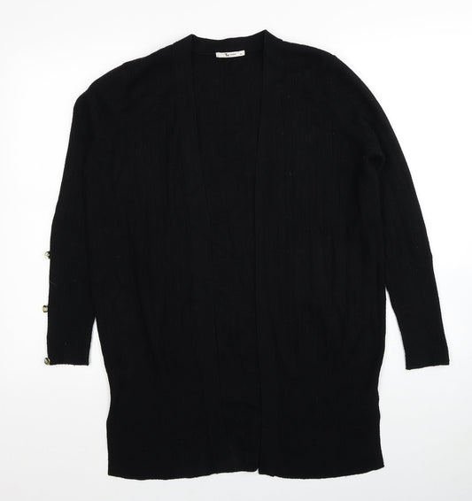 TU Womens Black V-Neck Viscose Cardigan Jumper Size 10