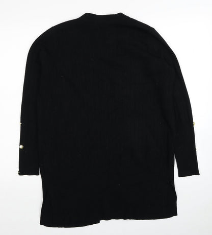 TU Womens Black V-Neck Viscose Cardigan Jumper Size 10