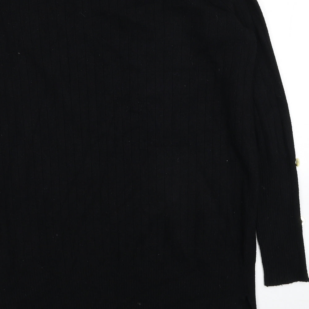 TU Womens Black V-Neck Viscose Cardigan Jumper Size 10