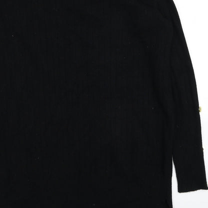 TU Womens Black V-Neck Viscose Cardigan Jumper Size 10