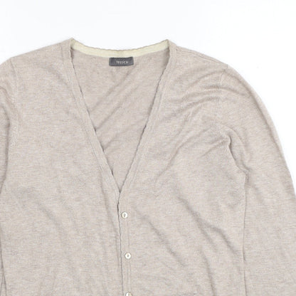 Womens UK Size M Yessica Beige Cardigan Jumper