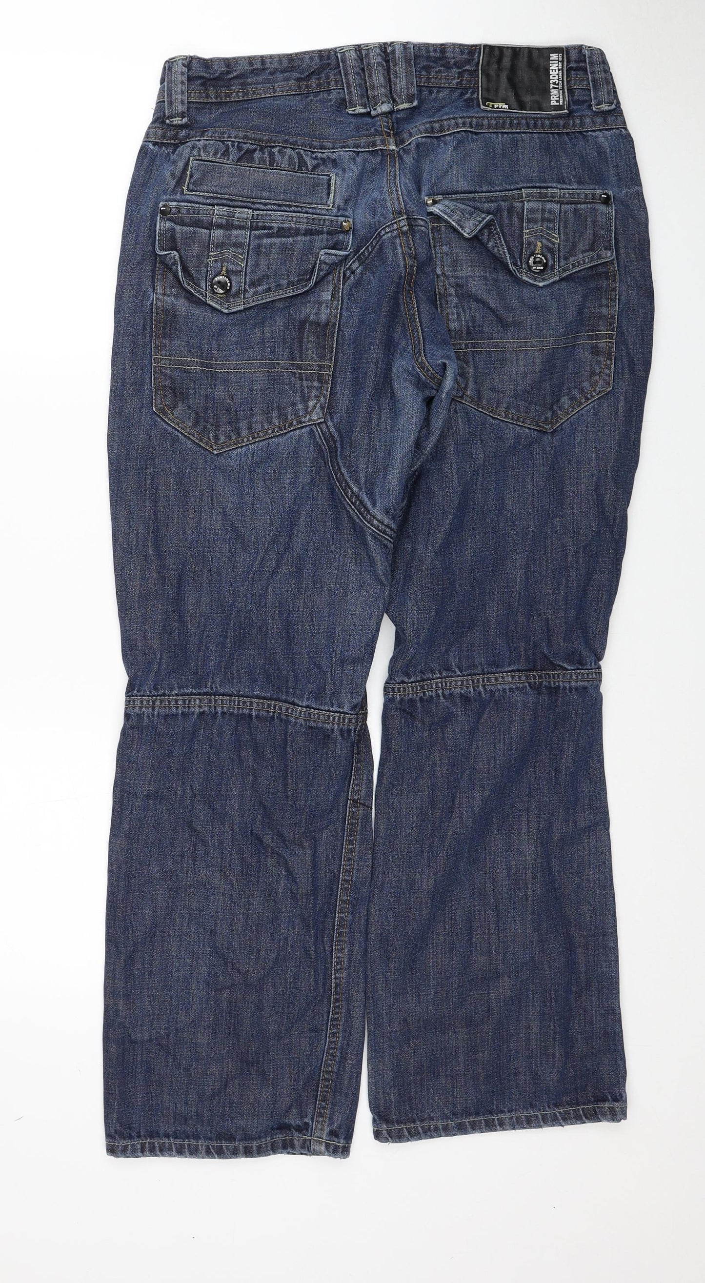 Mens UK Size 36 in Prm Denim Regular Fit Straight Blue Jeans