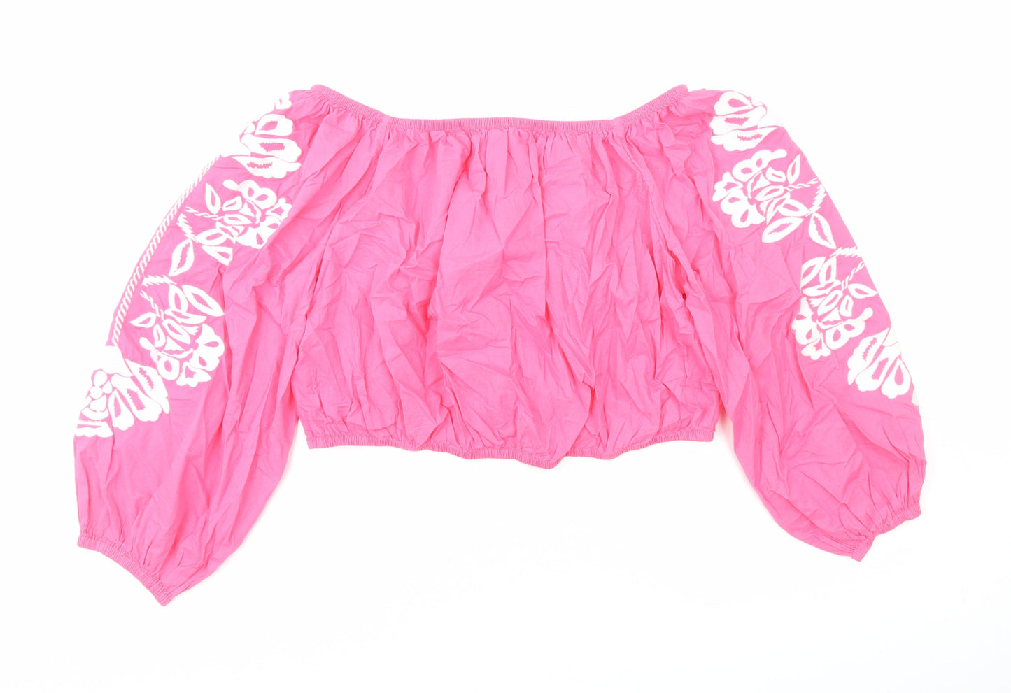 Womens UK Size 20 Marks and Spencer Pink Cropped Blouse