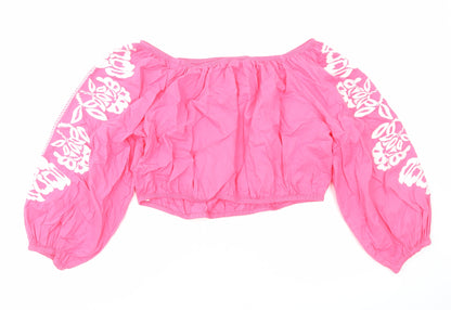 Womens UK Size 20 Marks and Spencer Pink Cropped Blouse