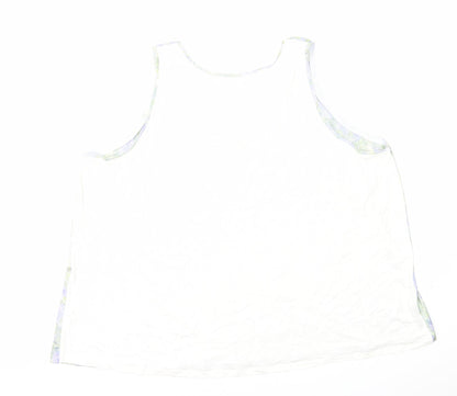 Marks and Spencer Womens Multicoloured Geometric Polyester Basic Tank Size 24 Scoop Neck
