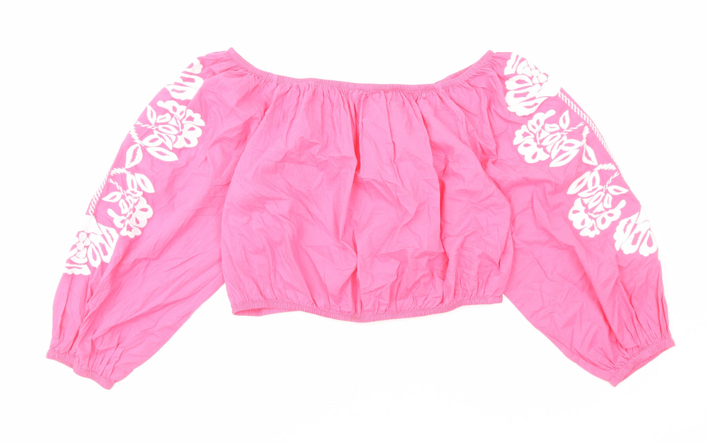 Womens UK Size 18 Marks and Spencer Pink Cropped Blouse