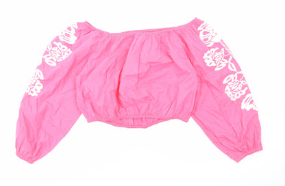 Womens UK Size 18 Marks and Spencer Pink Cropped Blouse