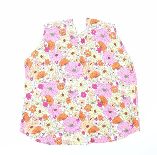 Womens UK Size 22 Marks and Spencer Multicoloured Basic Tank