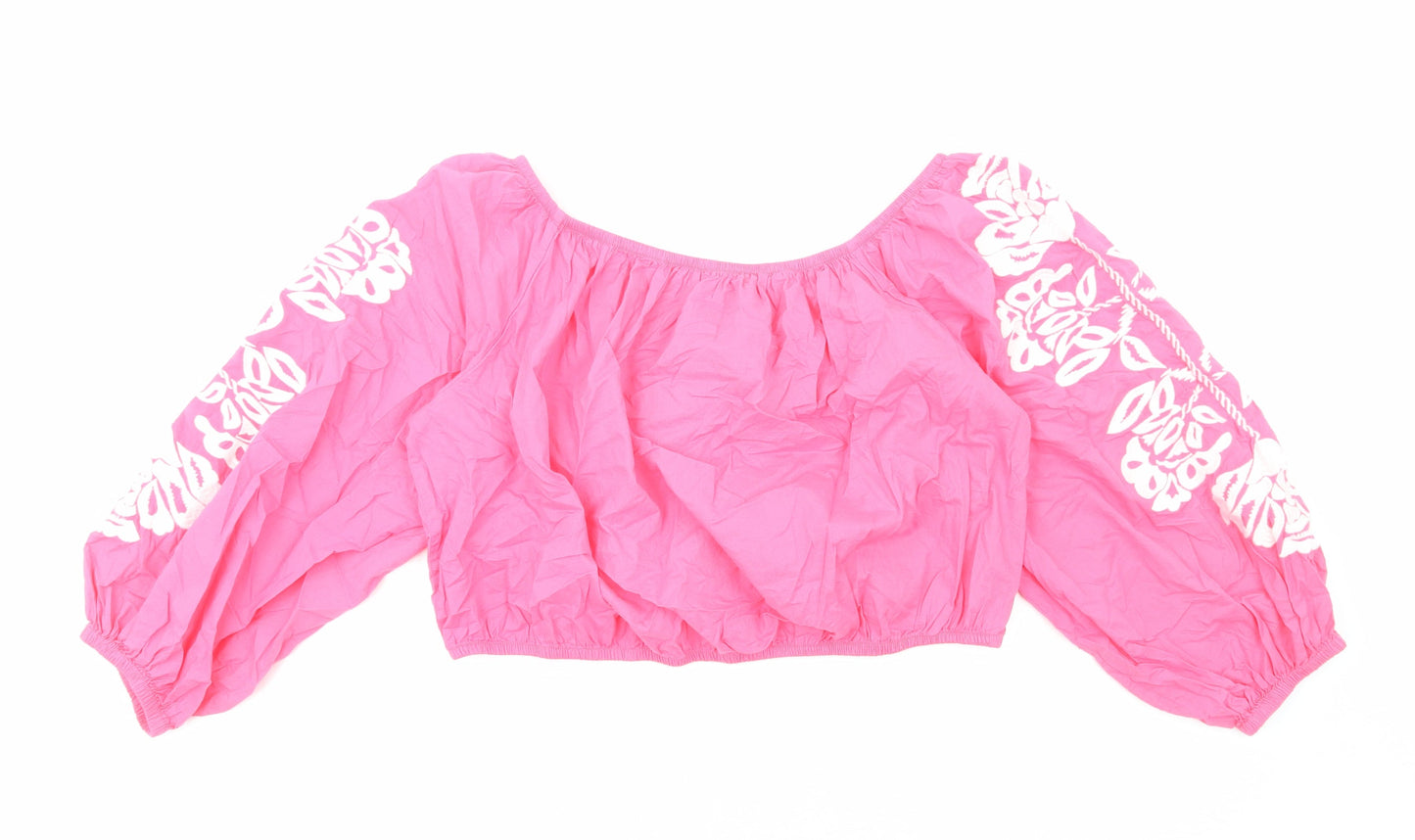 Womens UK Size 20 Marks and Spencer Pink Cropped Blouse