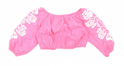 Womens UK Size 20 Marks and Spencer Pink Cropped Blouse