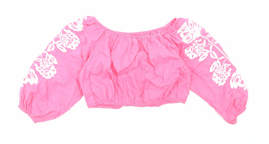 Womens UK Size 20 Marks and Spencer Pink Cropped Blouse