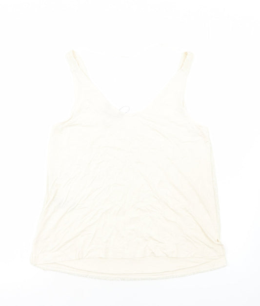 Womens UK Size 12 Marks and Spencer Ivory Basic Tank
