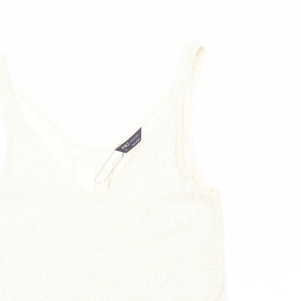 Womens UK Size 12 Marks and Spencer Ivory Basic Tank